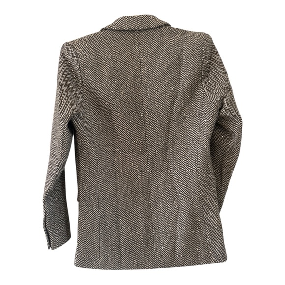 Sandro | Paule Herringbone Blazer With Sequins brown brand size 2 (medium) - Picture 6 of 12